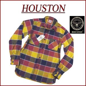 HOUSTON ヒューストン マチ付 長袖 ビエラ ブロックチェック ヘビーネルシャツ 40873