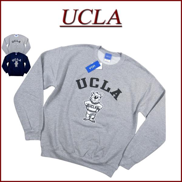 UCLA ユーシーエルエー カレッジプリント さがら刺繍 裏起毛 スウェットシャツ UCLA-051...