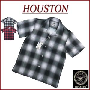 HOUSTON ヒューストン 半袖 オンブレチェック レーヨン ワークシャツ 40988