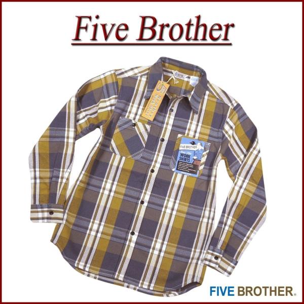 FIVE BROTHER ファイブブラザー マドラスチェック 長袖 ヘビーネルシャツ 152360