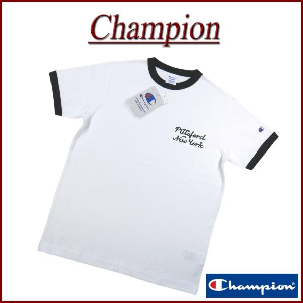 Champion チャンピオン トリコロールタグ カレッジプリント 半袖 リンガーTシャツ C3-Z...
