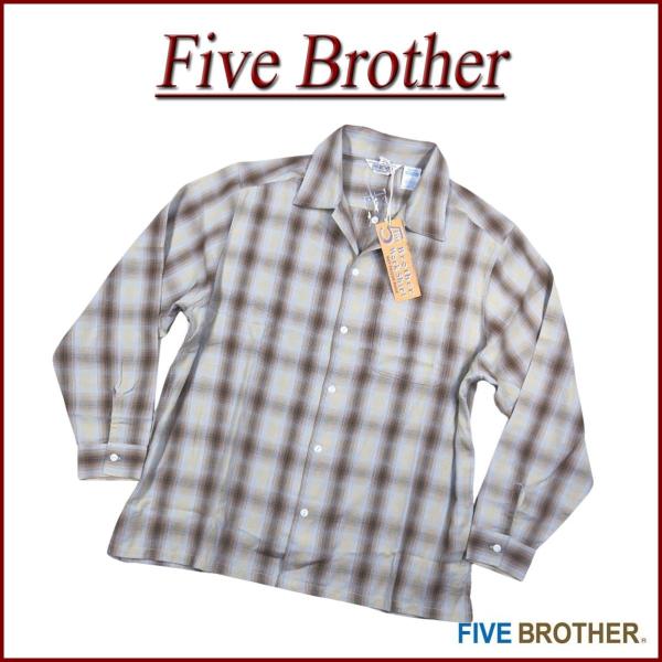 FIVE BROTHER ファイブブラザー ライト オンブレチェック 長袖 ワークシャツ 15261...