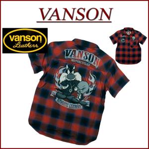 VANSON（バンソン） クロスボーン刺繍 ウォバッシュストライプ 長袖