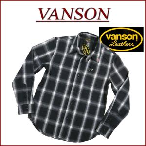 VANSON（バンソン） クロスボーン刺繍 ウォバッシュストライプ 長袖