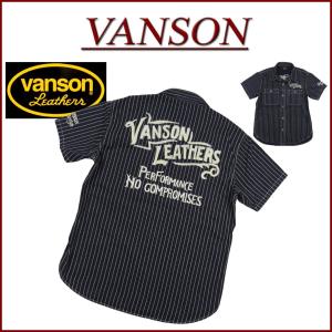 VANSON（バンソン） クロスボーン刺繍 ウォバッシュストライプ 長袖