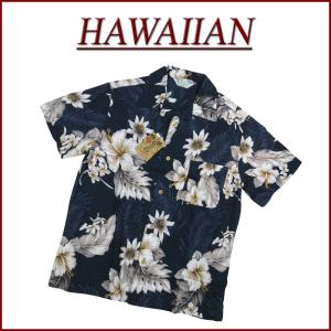 ハイビスカス 花柄 半袖 レーヨン100% アロハシャツ メンズ
