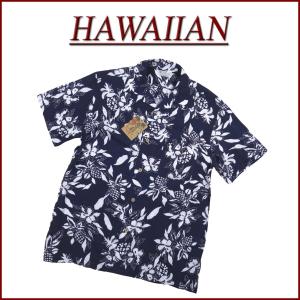 パイナップル柄 半袖 レーヨン100% アロハシャツ メンズ