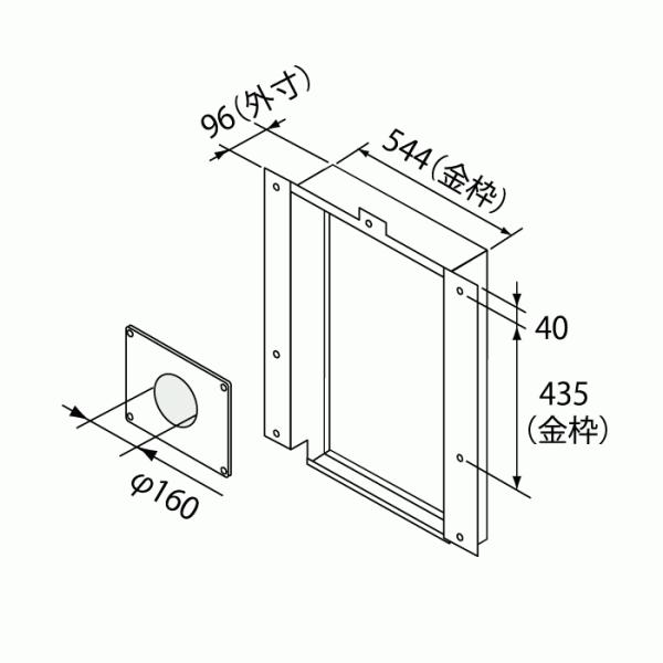 PSアダプターAWM-T用　ノーリツ（Noritz）PS金枠セット（取り替え用アダプター）　0701...