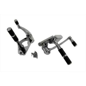 クローム ビレット 2インチ拡張 フォワード コントロール キット マスターシリンダー ペグ 左右両...