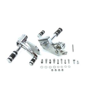 3インチ拡張 キット 左右 ブラケット ハードウェア ゴム ベルト フット ペグ リア ブレーキ マ...