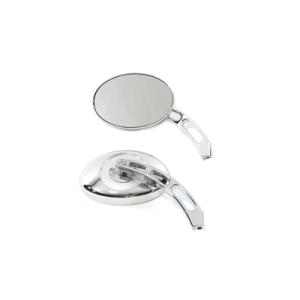 ビレット 3スロット ステム クローム付き オーバル ミラー セット Oval Mirror Set...