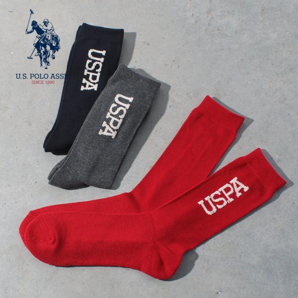 【U.S. POLO ASSN.】C.ネックロゴ USPA/全1色 ソックス クルー丈 シンプル ロ...