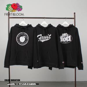 【FRUIT OF THE LOOM】”BLACK　PRINT”　HOODIES/全3色 トップス スウェット 春 秋 冬 フーディ おしゃれ かわいい フルーツ ロゴ メンズ レディース
