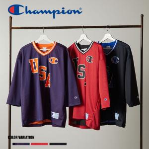 【Champion】C3-Z403   3/4 SLLEEVE T-SHIRT/全3色 トップス Tシャツ 春 夏 シンプル ロゴ アウトドア スポーツ メンズ