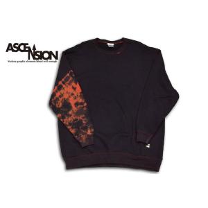 ASCENSION（アセンション）藍染めタイダイ曼陀羅染めトレーナー 黒部の名水染めシリーズ インデ...