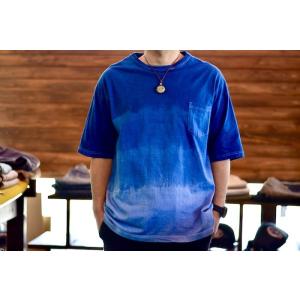 ASCENSION / INDIGO WIDE PK TEE 藍染グラデーション（黒部の名水染めシリーズ）as-838｜juice16