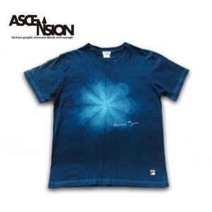 藍染TシャツタイダイTシャツ ASCENSION アセンション 藍染めグラデーションTEE 黒部の名水シリーズ「凪」一点もの as-856｜juice16