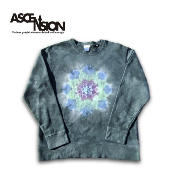 藍染タイダイ曼荼羅トレーナー  黒部の名水染めシリーズ  アセンション スウェット サイケデリック ...