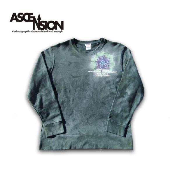 藍染タイダイ曼荼羅トレーナー 黒部の名水染めシリーズ  アセンション スウェット グラフィックバージ...