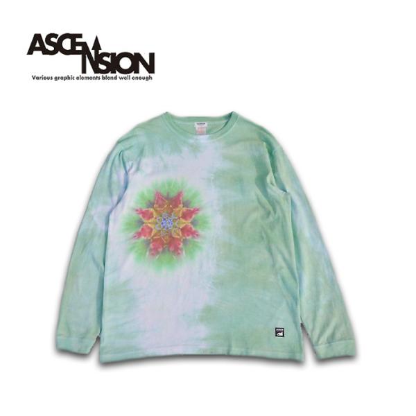 タイダイロングTシャツ 曼荼羅染め 黒部の名水染めシリーズ タイダイ 絞り染め フェス キャンプ ア...