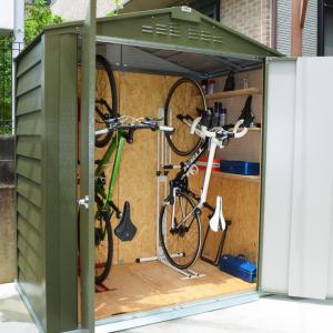 サイクルハウス 自転車倉庫 収納庫 ガレージ サイクルポート サイクルガレージ 物置　おしゃれな自転車置き場「メタルシェッド TM6 CP サイクルプラス」2台用