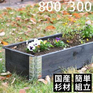 木製プランター ガーデニング 花壇  「a+ design ガーデンボックス800×300 ブラック」｜juicygarden
