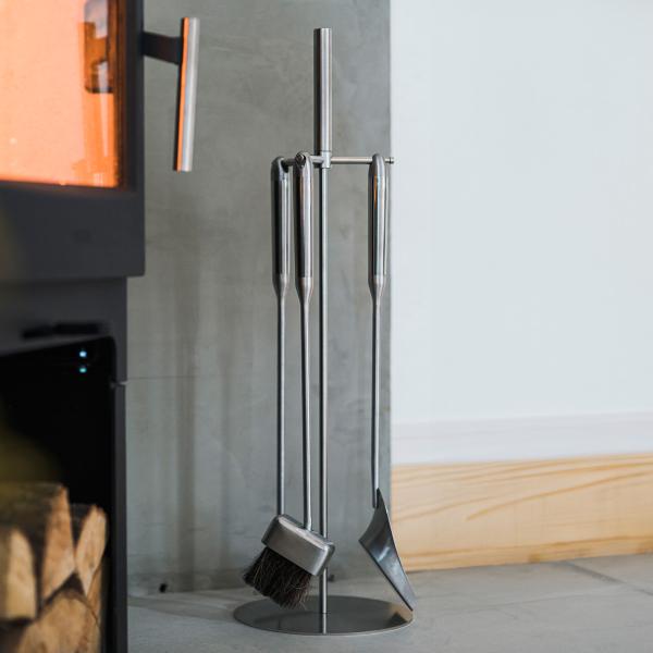 暖炉薪ツール ステンレス製 薪ストーブ 「ファイヤーサイド ステンレスツールセット レギュラー」