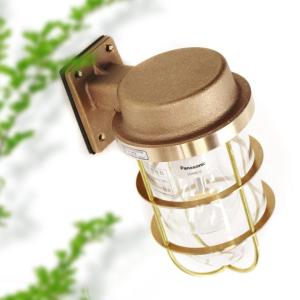 真鍮 マリンランプ LED電球付 「R2号フランジゴールド」 屋外照明 ガーデンライト｜juicygarden