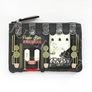 ベンデューラロンドン Vendula Piano Bar Zipper Coin Purse Black スクエアデザインパース レディース 小銭入れ カード入れ キーケース ピアノバー