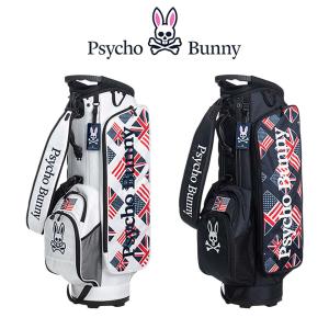 サイコバニー ゴルフ キャディバッグ PBMG2FC5 ANGLO AMERICAN FLAGカジュアルスポーツ Psycho Bunny 22 FW｜juko-in