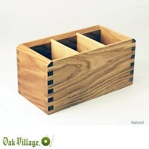 オークヴィレッジ 多用途ペン立て 無垢の木 リモコン 収納 無垢 Oak