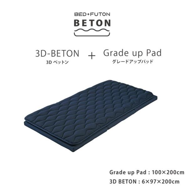 敷布団 3D BETON+Grade up Pad 2点セット まるでベッドの寝心地  3Dベットン...