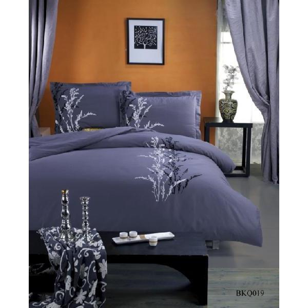 BKQ019ボックスシーツ/ダブル(刺繍)(寝具/寝具カバー/ベッドリネン/ベッドカバー/シーツ/掛...