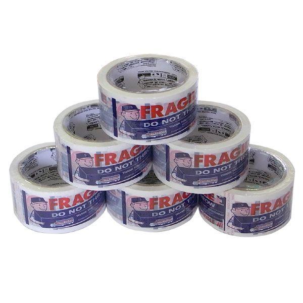 パッキングテープ FRAGILE 配送員 PPT-6 6巻 5cm×50m