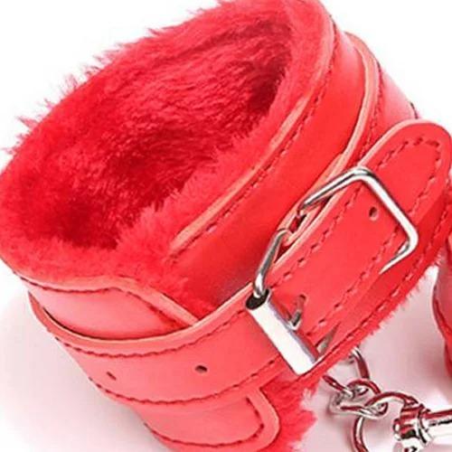 パーティグッズ コスプレアイテム ふわもこ ファー付き ハンドカフス レザー風 hol80726-2...