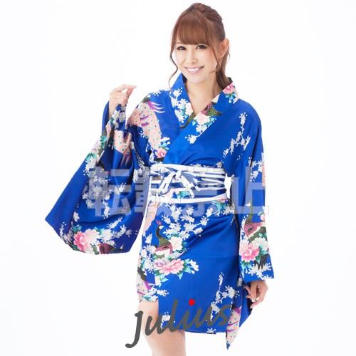 花魁系 セクシー 着物ドレス ワンピース 肩出しOK！ 浴衣 青 oc85    コスプレ よさこい...