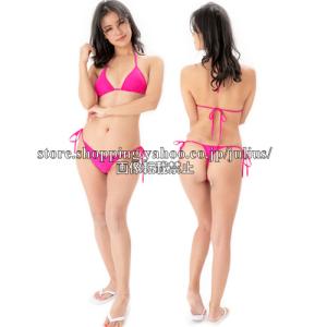 Tバック 三角ビキニ 胸パット入) ピンク 水...の詳細画像1