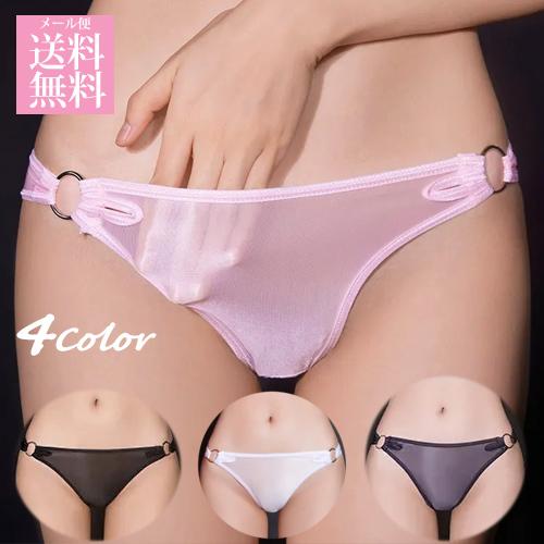 4カラー つるつる 透け透け ストッキング素材 サイド リングアクセ付き ショーツ sbc5050 ...