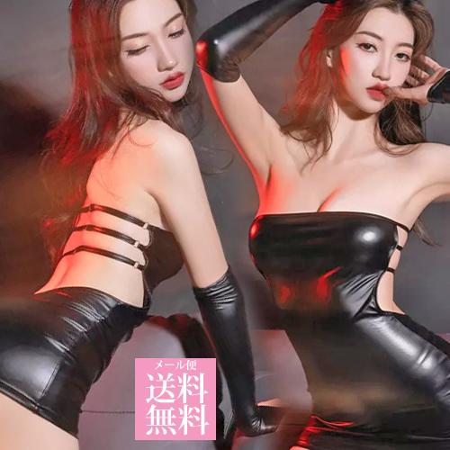 バックストリング Sexy ベアトップ ボディコン ミニスカワンピース Tバック&amp;グローブ付 sbc...