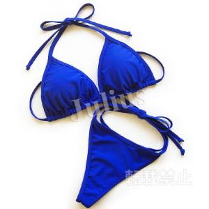 ビビッドカラー Ｔバック マリンビキニ 胸パット入
