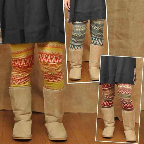 ジグザグエスニックレギンス アジアンファッション・エスニックファッション・ハイブリット販売・HB・ス...