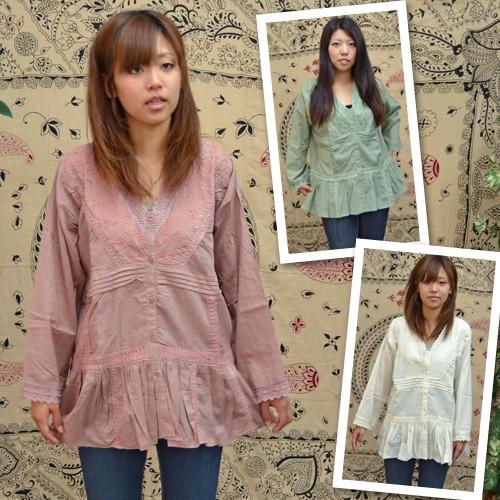 刺繍レースブラウス　アジアンファッション・エスニックファッション・Libero・リベロ・EK DO ...