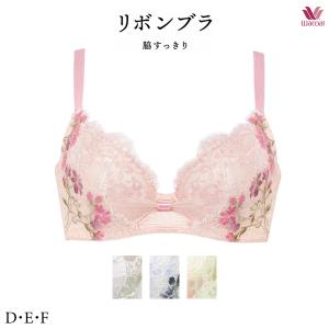 ワコール リボンブラ 脇すっきり ブラジャー BRB413 3/4カップワイヤー DEFカップ｜インナーショップ Chou