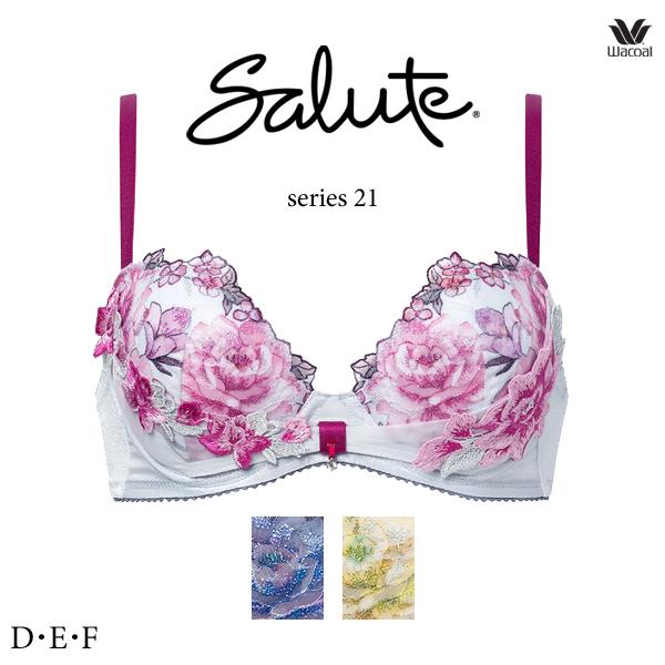 ワコール サルート 21G ブラジャー BTJ721 3/4カップワイヤー (リボンブラ) D・E・...