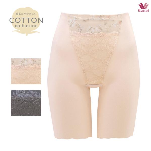 ワコール 肌あたりやさしいCOTTON collection GRC421 ガードル（ロング丈）ジャ...