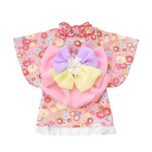 春夏【きゃんナナ】3色シフォン帯の花柄ゆかた ...の詳細画像1
