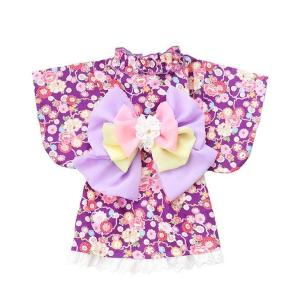 春夏【きゃんナナ】3色シフォン帯の花柄ゆかた ...の詳細画像2