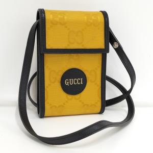 【中古】GUCCI オフザグリット ショルダーバッグ レザー キャンバス イエロー 625599｜junglejungle