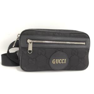 【中古】GUCCI グッチオフザグリッド ボディバッグ ナイロン ブラック 631341｜junglejungle