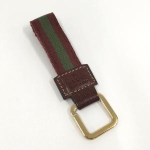 【中古】GUCCI キーリング ストラップ シェリーライン ボルドー｜junglejungle